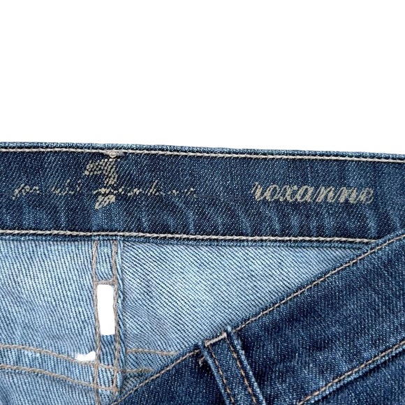 7 For All Mankind Roxanne Mid Rise Straight Leg Jeans Dark Wash Women's Size 29 - Picture 3 of 9